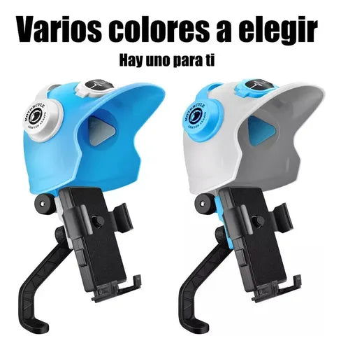 Porta celular de moto con casco